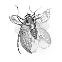 cyber cicada tattoo design idea