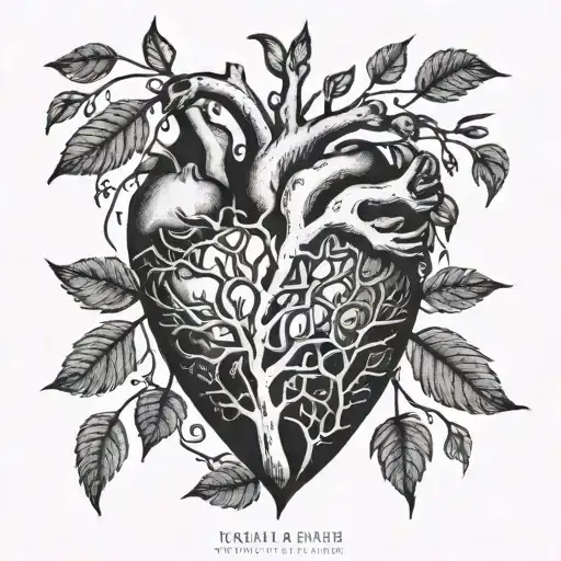 human heart with tree of life branches with Joshua Gerrie Jacob tattoo design idea