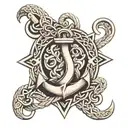 celtic anchor intertwined tattoo design idea