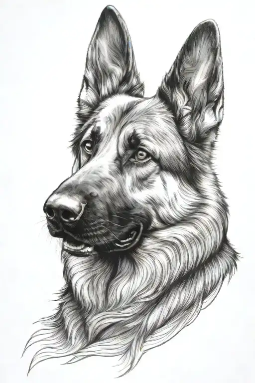 sleeve tattoo design of German shepherd dog tattoo design idea