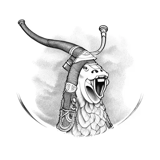 switzerland mountain alphorn tattoo design idea