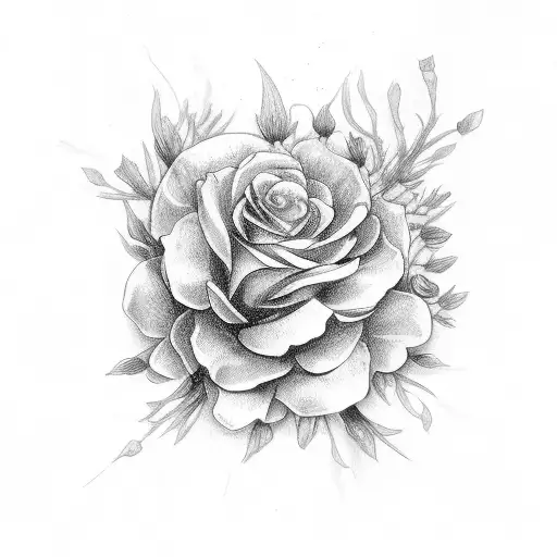 straight spine surrounded by flowers going along spine tattoo design idea