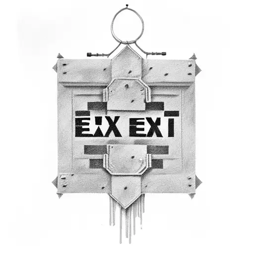 exit sign tattoo design idea
