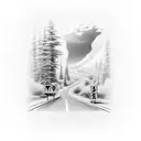 highway exit sign tattoo design idea