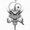 mushu and cricket  tattoo design idea