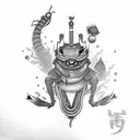 mushu and cricket  tattoo design idea