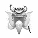 mushu and cricket  tattoo design idea