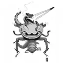 mushu and cricket  tattoo design idea