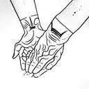 hands, I will follow you so you can drag me through hell tattoo design idea