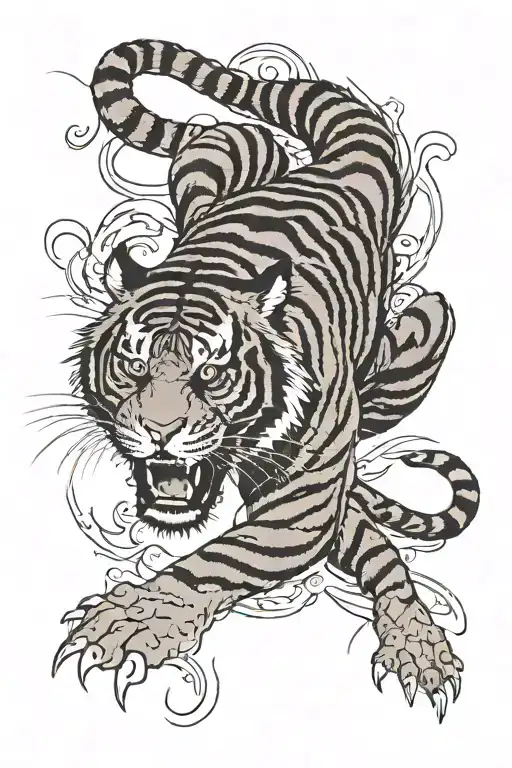tiger claw marks tattoo design idea