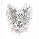 the name Jason W. Maxwell written in cursive with angel wings on both sides tattoo design idea
