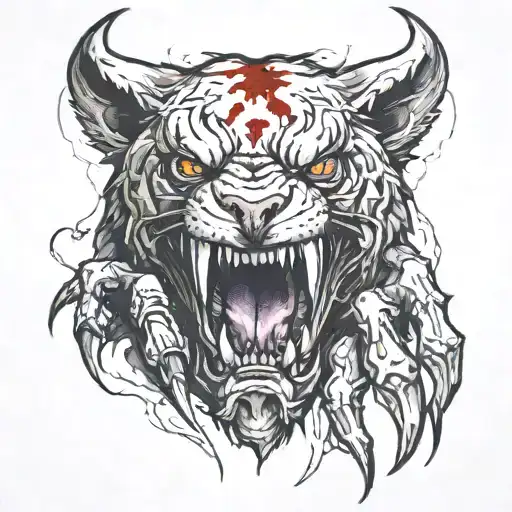 blood claw marks tattoo design idea