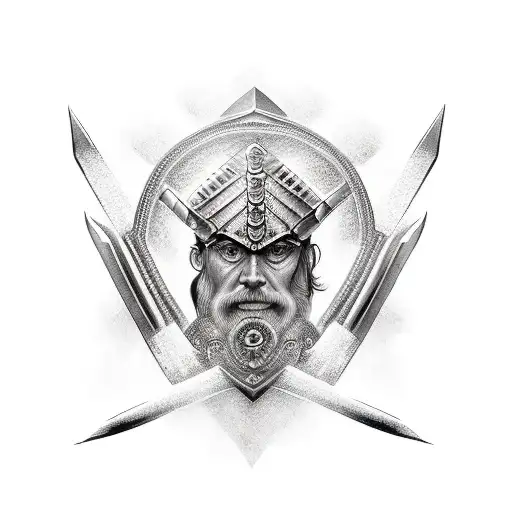 Anglo Saxon warrior tattoo design idea