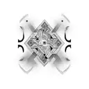 Ambigram and electronics tattoo design idea