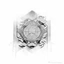 Ambigram and electronics tattoo design idea