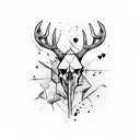 Arrow deer skull tattoo design idea