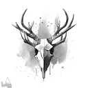 Arrow deer skull tattoo design idea