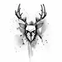 Arrow deer skull tattoo design idea