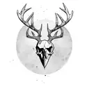 Arrow deer skull tattoo design idea