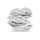minimal banyan tree in hexagonal frame tattoo design idea