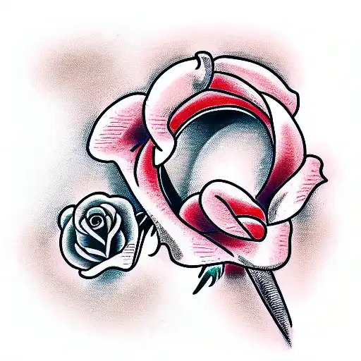 barbed wire and rose tattoo design idea