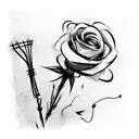 barbed wire and rose tattoo design idea