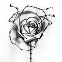 barbed wire and rose tattoo design idea