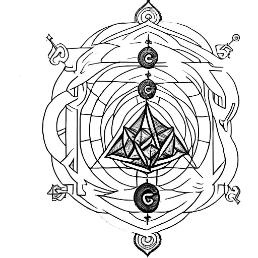 Powerful Anchor with sacred geometry and spirituality, Incorporating "G",  tattoo design idea