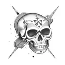 rock climbing compass skull tattoo design idea