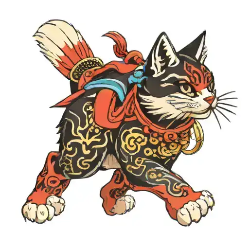 cat, inuyasha tattoo design idea