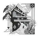 A symbolic tattoo representing the connection between family and trap music, with a modern twist in blackwork style tattoo design idea