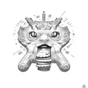 the phrase Cash Rules Everything Around Me, all caps, helvetica bold font,  tattoo design idea