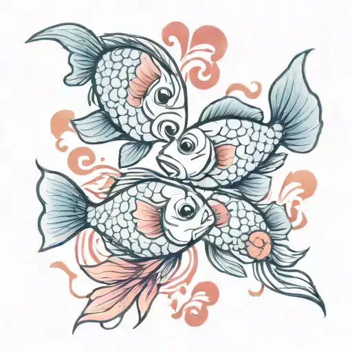 a fish and cancer surrounding each other in love tattoo design idea