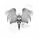 Grim Reaper With wings  tattoo design idea