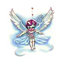 precious moments porcelain angel tattoo design idea