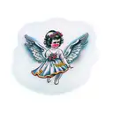 precious moments porcelain angel tattoo design idea