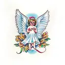 precious moments angel tattoo design idea