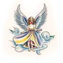 precious moments angel tattoo design idea
