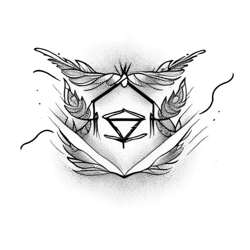 word perseverance with a feather writing it and flames around it. tattoo design idea
