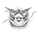 word perseverance with a feather writing it and flames around it. tattoo design idea