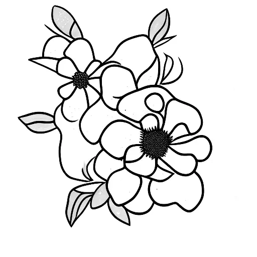 dogwood flower with mustard seed flowers tattoo design idea