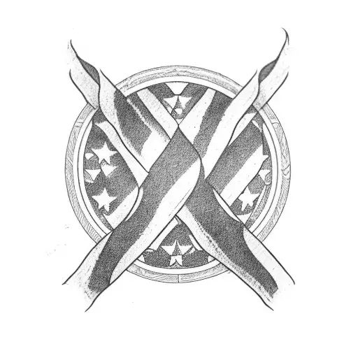 three percenter tattoo with tattered American Flag tattoo design idea