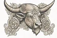 pauldron with a taurus on it tattoo design idea