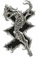 humerus xray with vine around it with an overlapping pauldron with a taurus style to it.  tattoo design idea