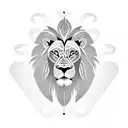 African Mask and lion tattoo design idea