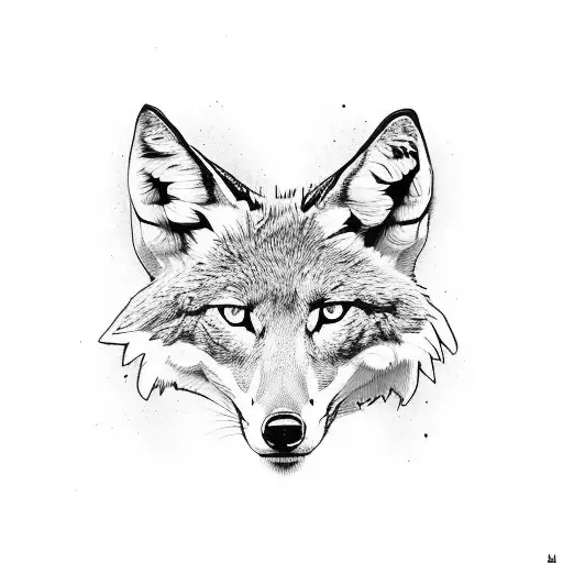 buck and coyote tattoo design idea