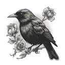 Blackbird sat tattoo design idea