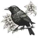 Blackbird sat tattoo design idea