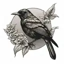 Blackbird sat tattoo design idea