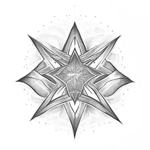 an image for a tattoo of Arwen's star. In the image the following numbers must be seen in LOTR font type. The numbers ar tattoo design idea